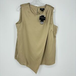 NWT Liz Claiborne Gold Metallic Business Workwear Party Blouse Size Large